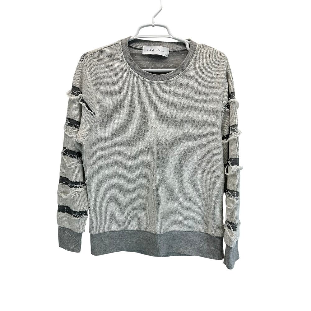 IRO Jeans Kismet Destroyed Sweatshirt Gray XS Grunge Streetwear